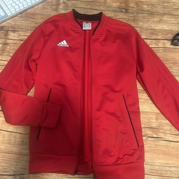 Small Red Adidas Condivo Zip Up Jacket - Picture 2 of 4